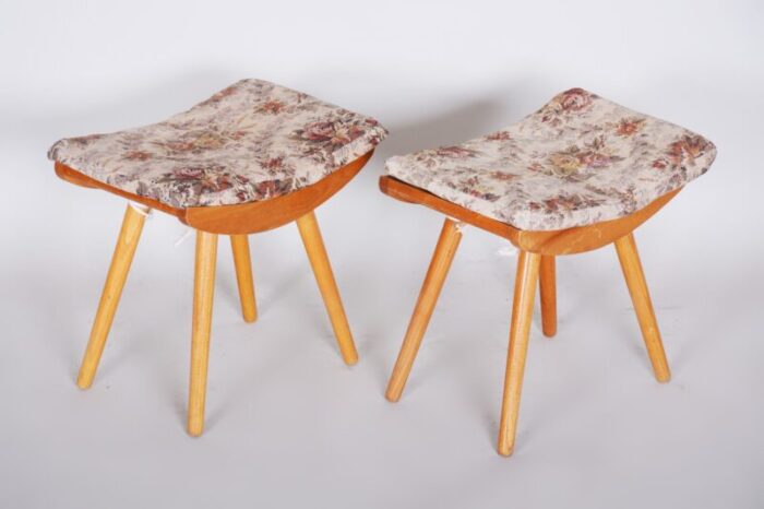 mid century ash stools 1960s set of 2 5