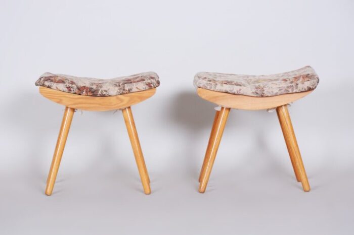 mid century ash stools 1960s set of 2 6