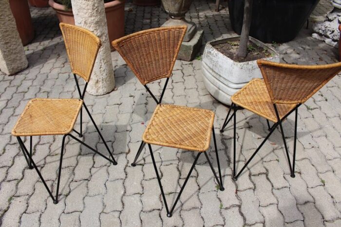 mid century austrian wicker chairs by karl fostel sen s erben 1950s set of 3 10