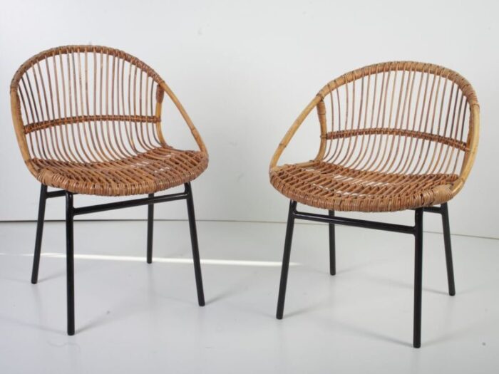 mid century bamboo lounge chairs table by alan fuchs for uluv 1960s set of 3 3