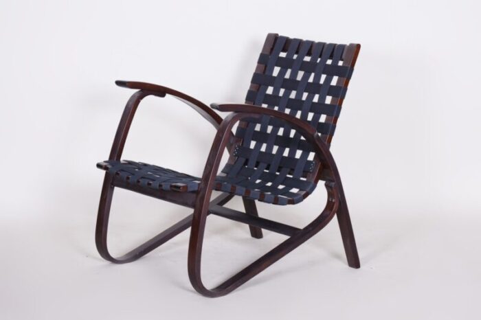 mid century black beech armchair by jan vanek 1940s 2