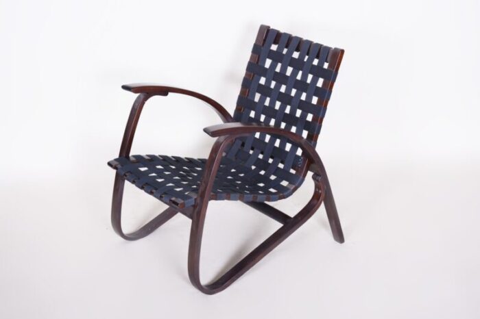 mid century black beech armchair by jan vanek 1940s 4