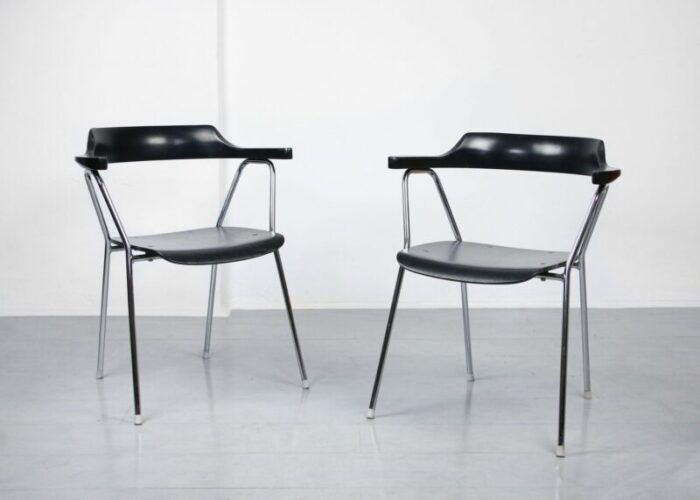 mid century black model 4455 dining chairs by niko kralj set of 2 13