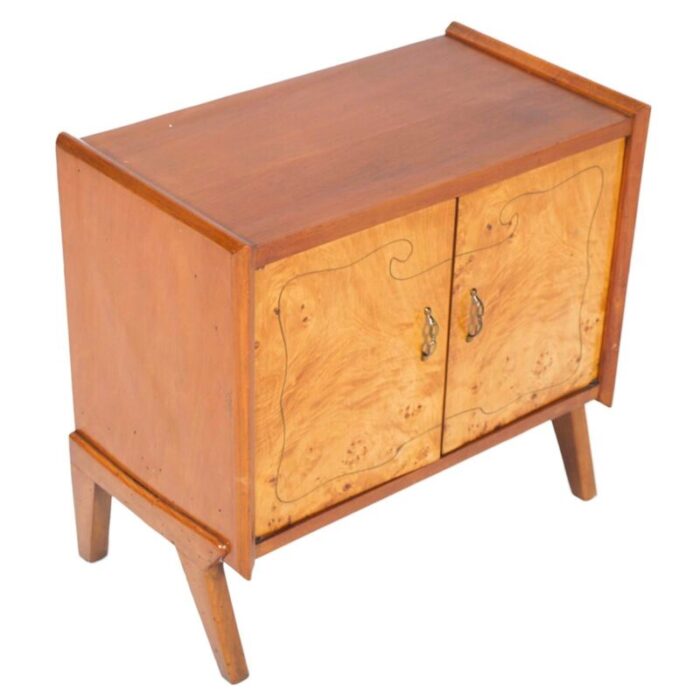 mid century blond walnut burl birch and inlay threaded cabinet by paolo buffa for la permanente mobili cantu 1940s 1