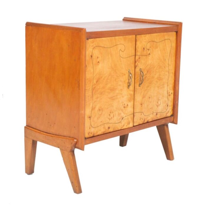 mid century blond walnut burl birch and inlay threaded cabinet by paolo buffa for la permanente mobili cantu 1940s 2