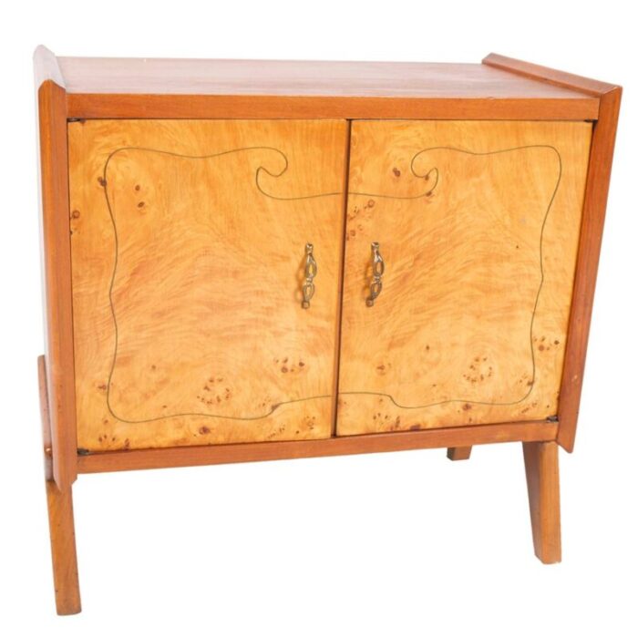 mid century blond walnut burl birch and inlay threaded cabinet by paolo buffa for la permanente mobili cantu 1940s 3