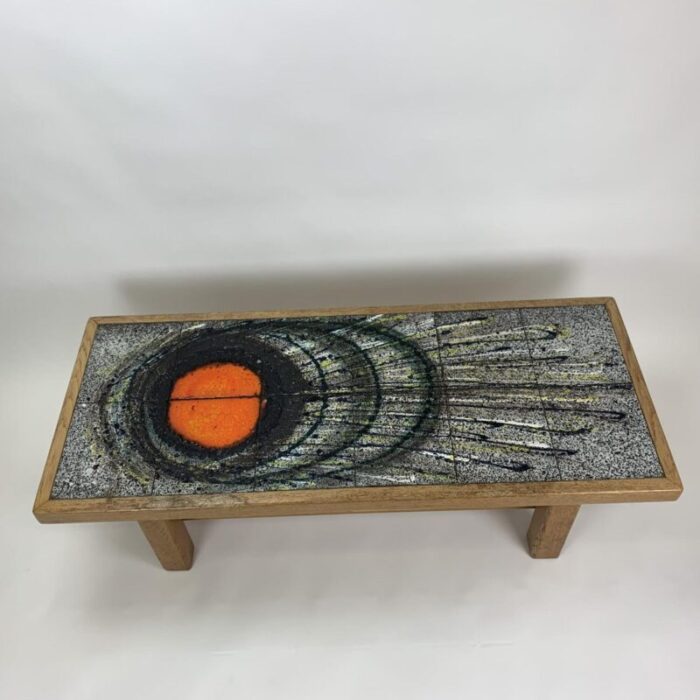 mid century ceramic coffee table 1970s 2