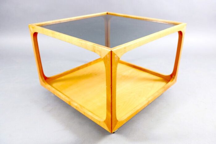 mid century cubic coffee table in ash wood 5