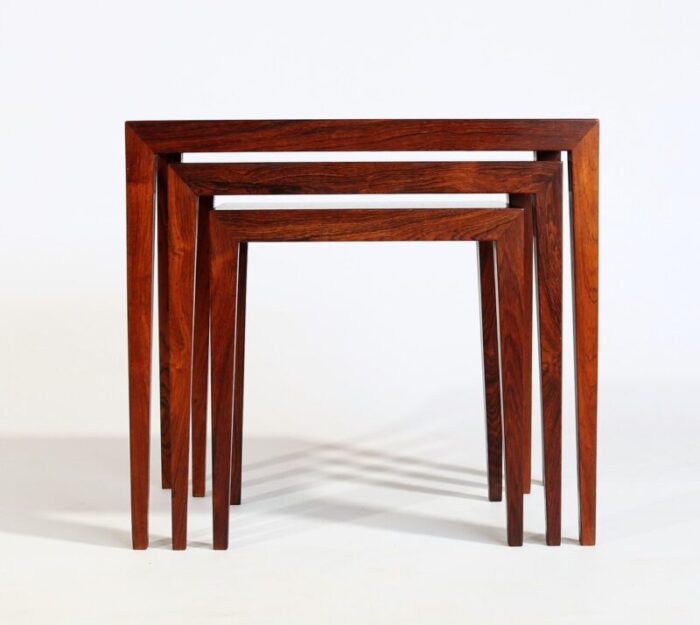 mid century danish rosewood nesting tables by severin hansen for haslev mobelsnedkeri set of 3 6