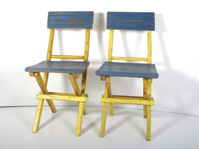 mid century folding chairs set of 2 1