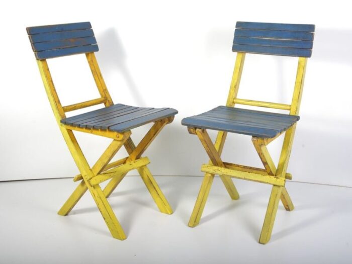 mid century folding chairs set of 2 3