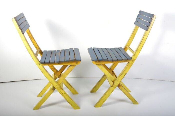 mid century folding chairs set of 2 4