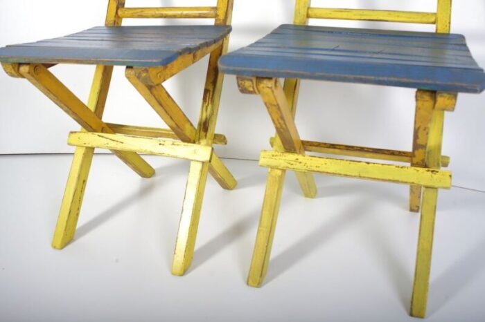 mid century folding chairs set of 2 7