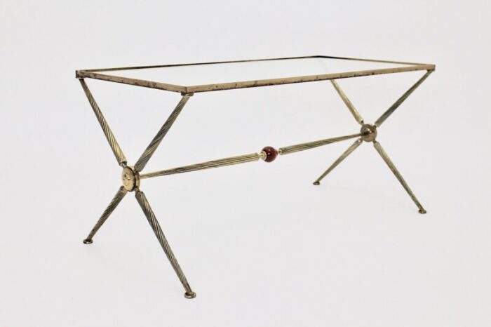 mid century french brass coffee table by maison bagues 1950s 1