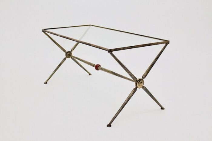 mid century french brass coffee table by maison bagues 1950s 2