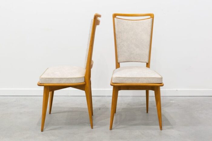 mid century french dining chairs 1950s set of 6 4