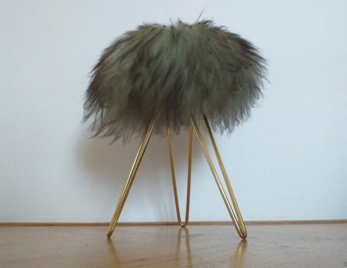 mid century french tripod stool 1970s 2