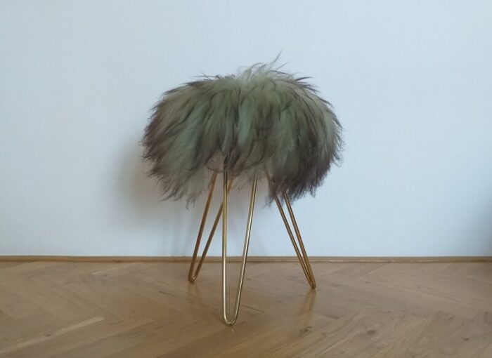 mid century french tripod stool 1970s 3