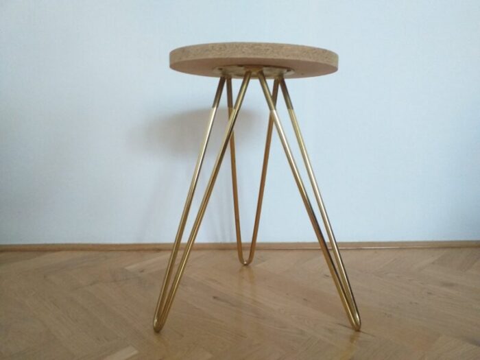 mid century french tripod stool 1970s 4