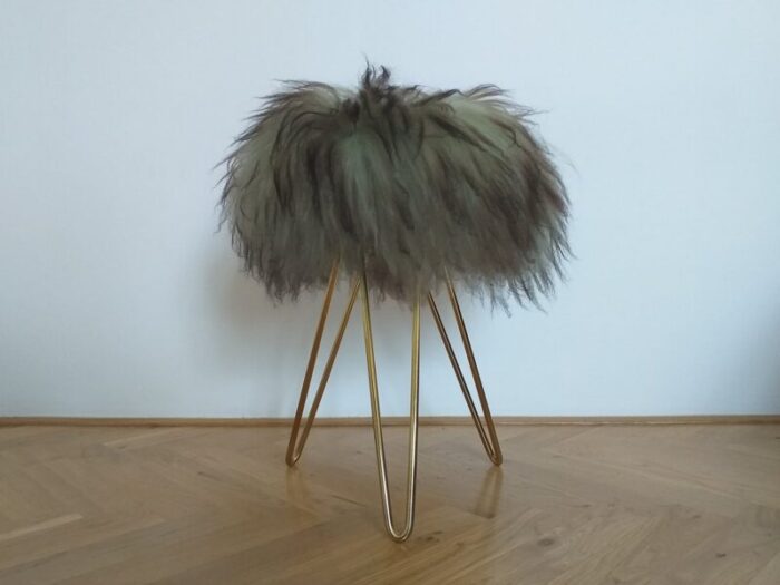 mid century french tripod stool 1970s 6