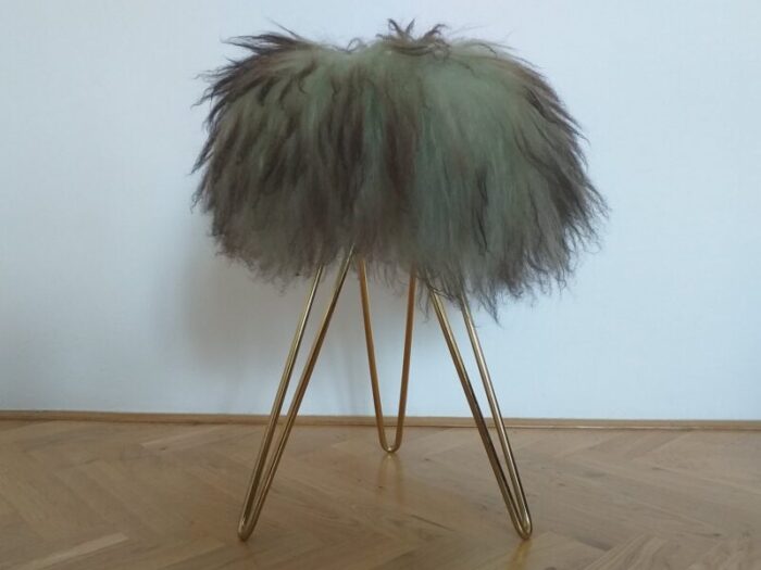 mid century french tripod stool 1970s 7