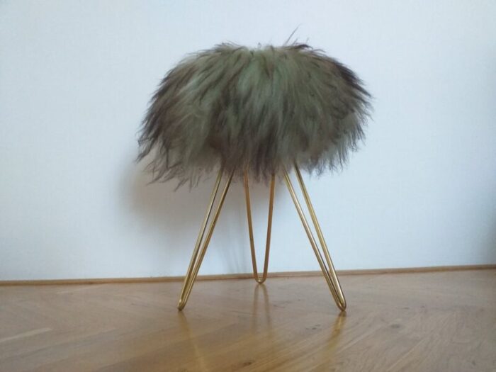 mid century french tripod stool 1970s 9