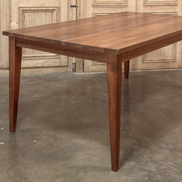 mid century french walnut arts and crafts style dining table 0046