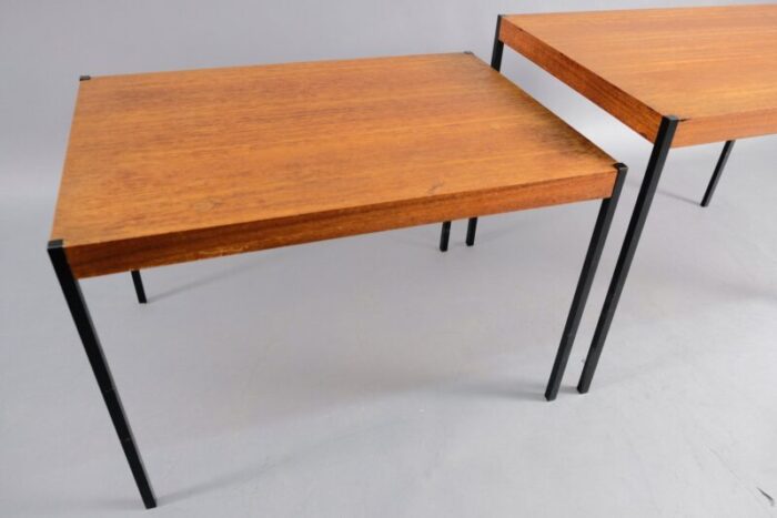 mid century german teak side tables set of 2 3