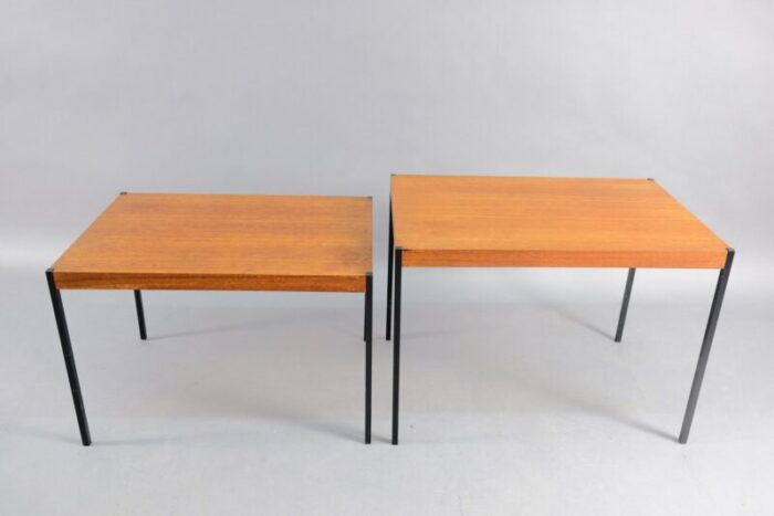 mid century german teak side tables set of 2 5