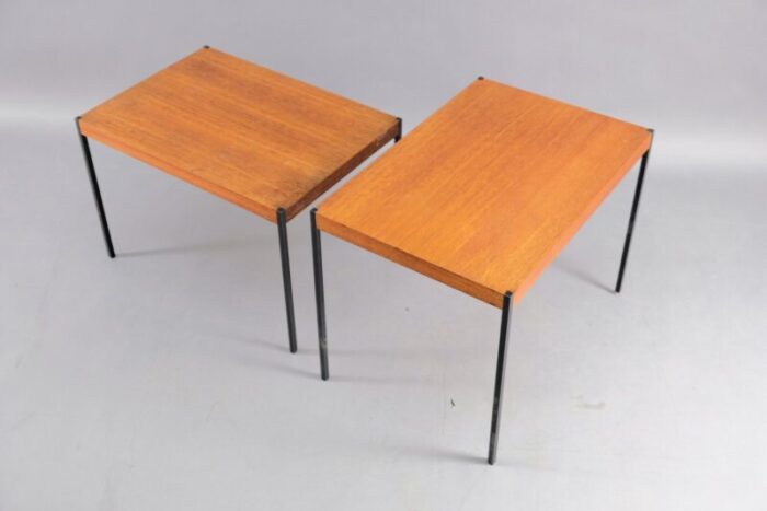 mid century german teak side tables set of 2 6