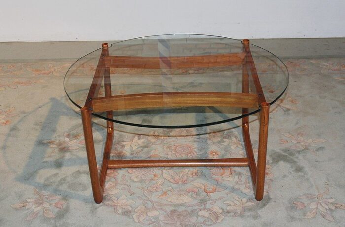 mid century glass coffee table 1960s 1