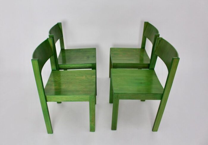 mid century green dining chairs from e a pollack set of 4 2