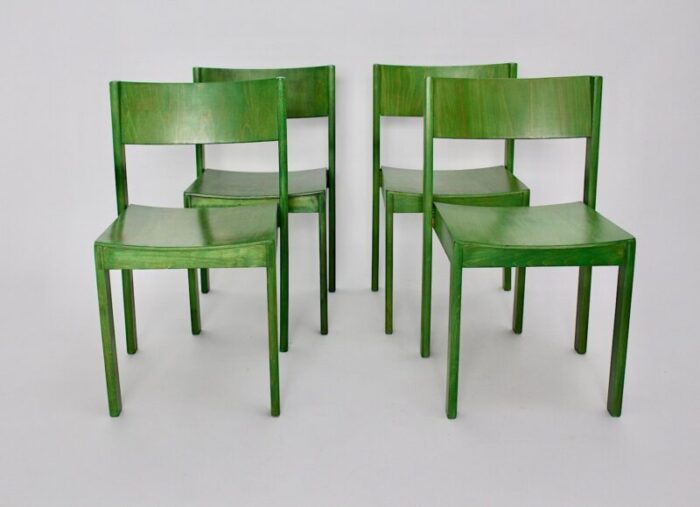 mid century green dining chairs from e a pollack set of 4 3