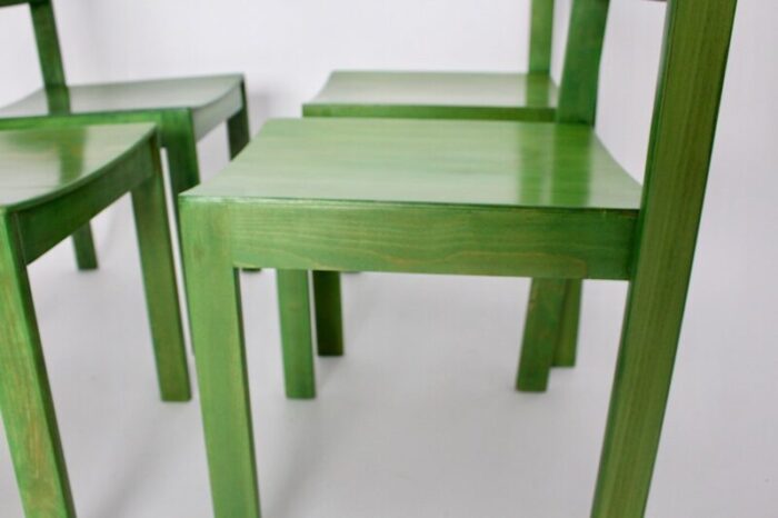 mid century green dining chairs from e a pollack set of 4 4