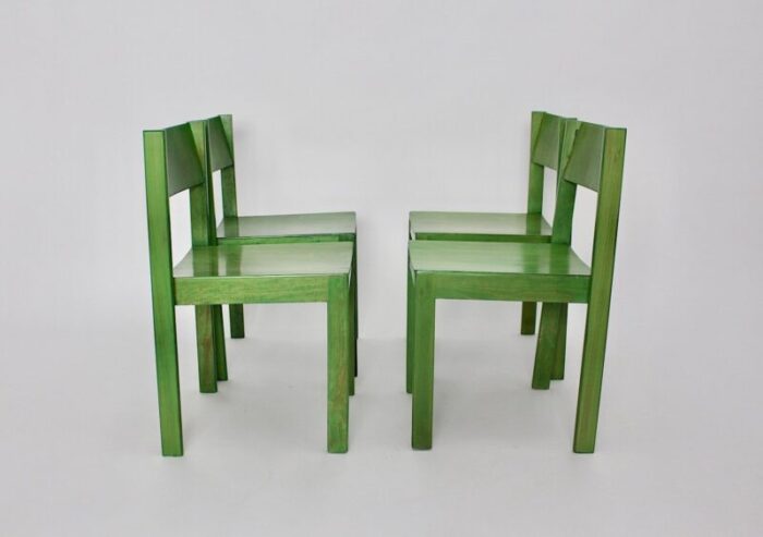 mid century green dining chairs from e a pollack set of 4 9