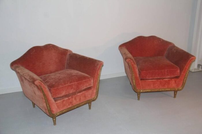 mid century italian armchairs and sofa set 1950s set of 3 2