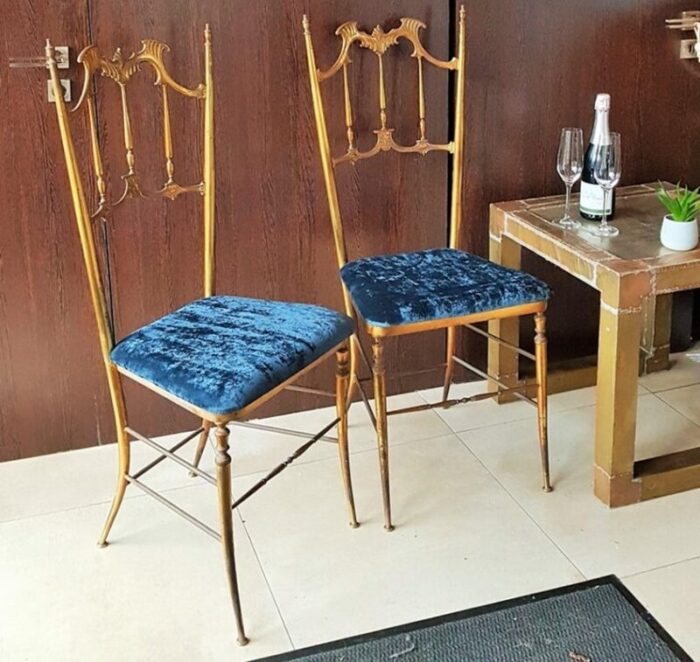 mid century italian brass side chairs from chiavari 1950s set of 2 11