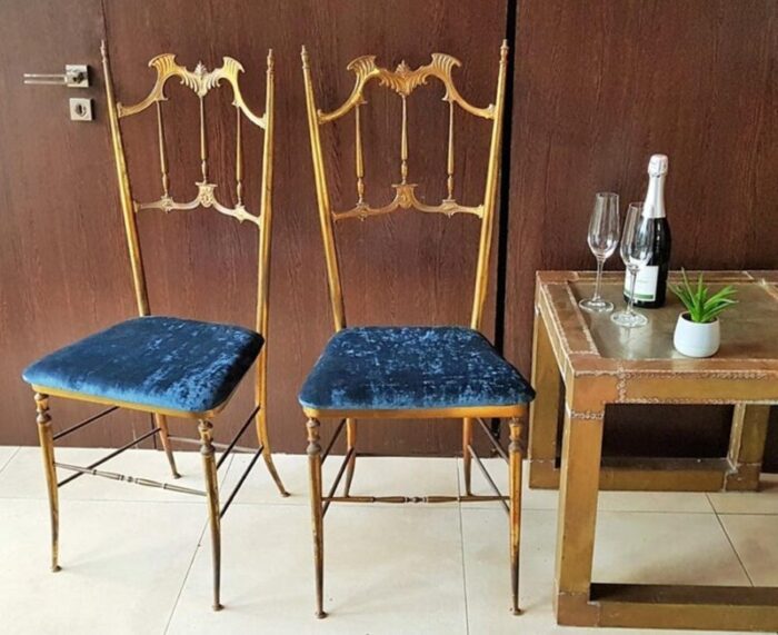 mid century italian brass side chairs from chiavari 1950s set of 2 13