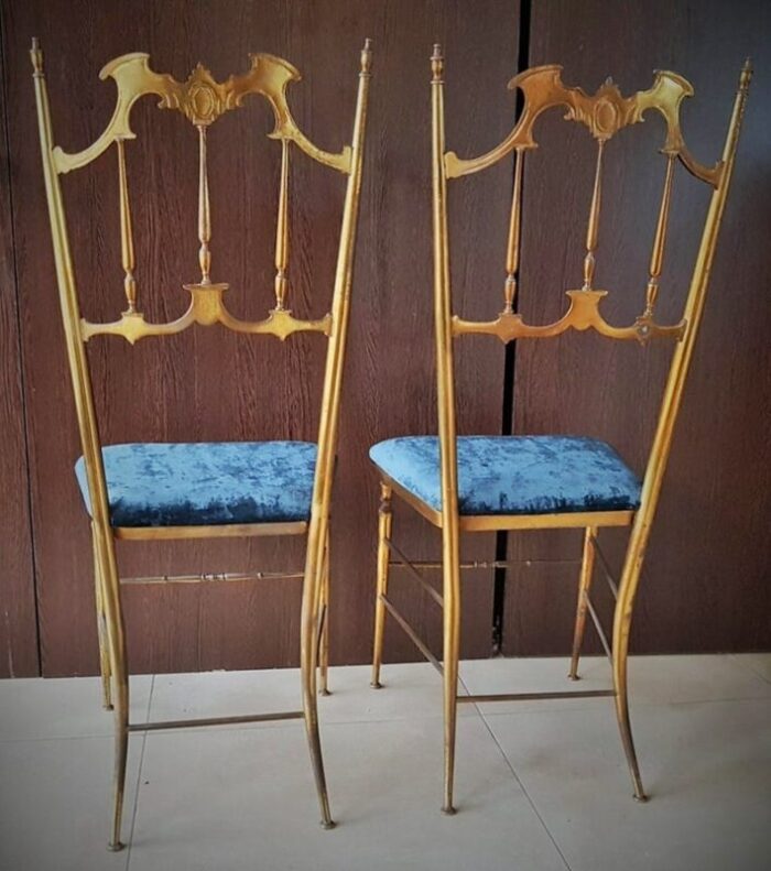 mid century italian brass side chairs from chiavari 1950s set of 2 8