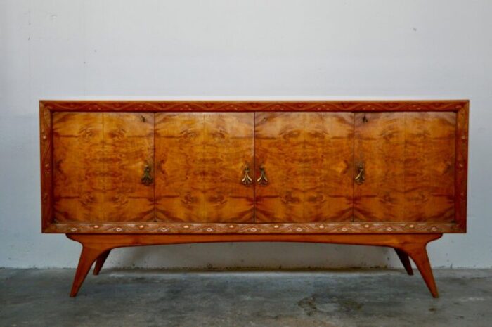 mid century italian cherrywood and walnut sideboards 1950s set of 2 1