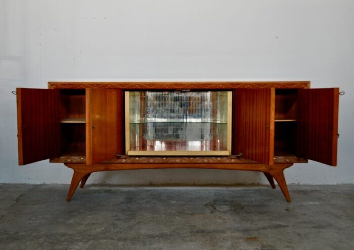 mid century italian cherrywood and walnut sideboards 1950s set of 2 5