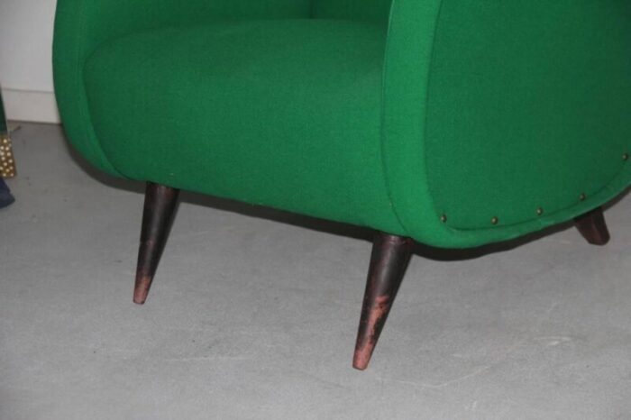 mid century italian green armchairs 1950s set of 2 2