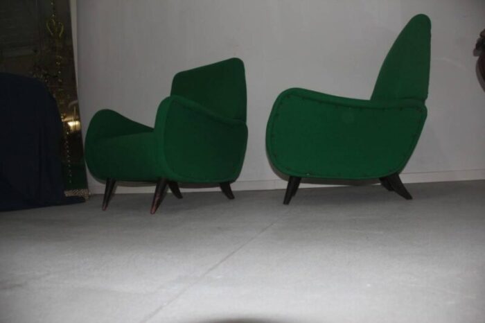 mid century italian green armchairs 1950s set of 2 5