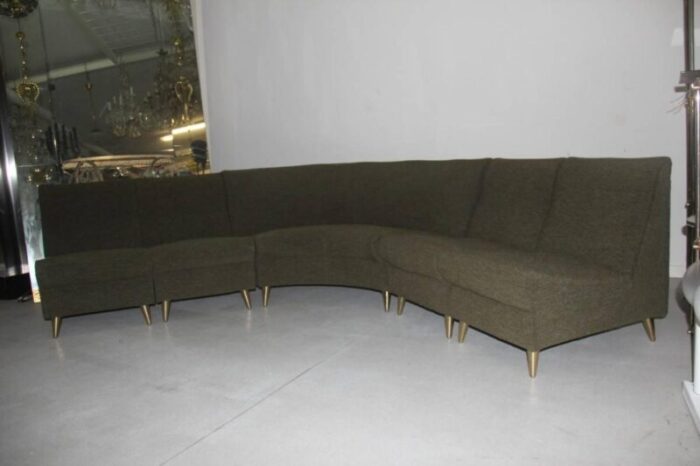 mid century italian green modular sofa 1950s set of 5 1