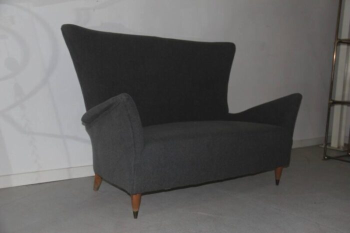 mid century italian grey sofa 1950s 3