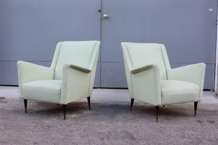 mid century italian lounge chairs in the style of gio ponti set of 2 11