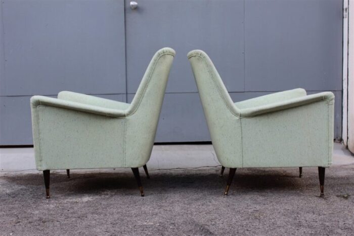 mid century italian lounge chairs in the style of gio ponti set of 2 2