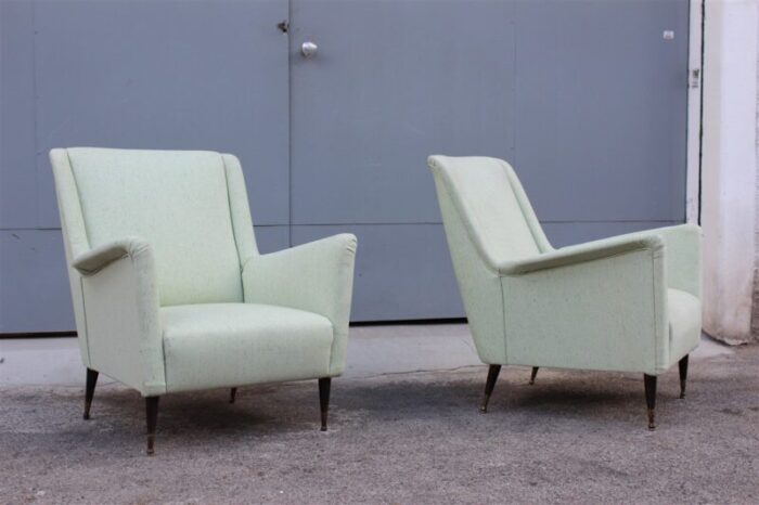 mid century italian lounge chairs in the style of gio ponti set of 2 6