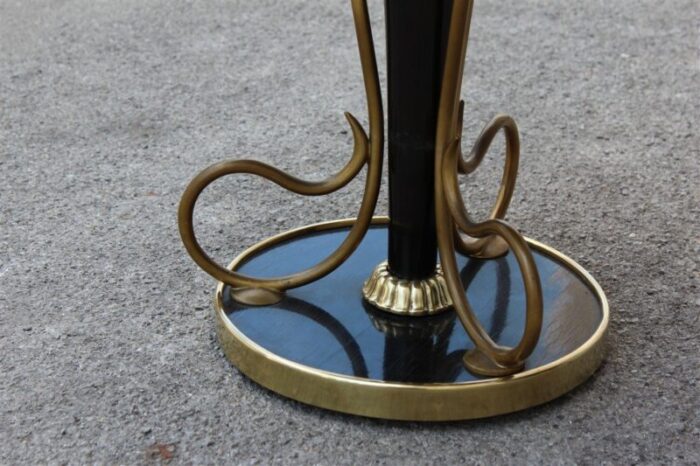 mid century italian mahogany and brass coffee table 1950s 3