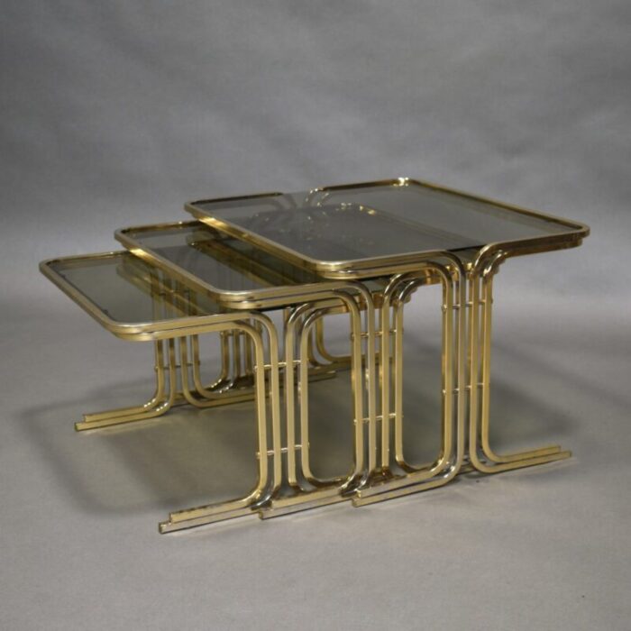 mid century italian nesting tables 1970s set of 3 1